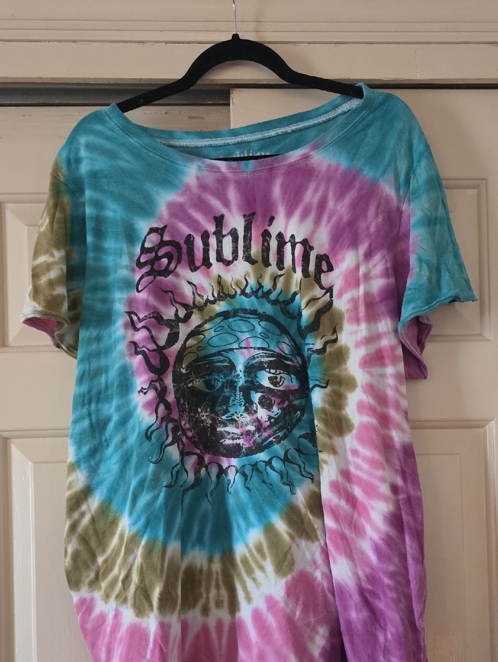 torrid Tie-Dye Sublime Graphic Tee in Turquoise, Purple, Olive